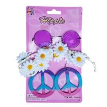 Kit Acessório Fantasia Hippie Feminina Festa Anos 70 Carnaval: Óculos + Brincos + Tiara Flores = 3 Produtos Kit Acessório Fantasia Hippie Feminina Festa Anos 70 Carnaval: Óculos + Brincos + Tiara Flores = 3 Produtos
