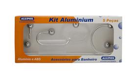 Kit Acessório Para Banheiro Alluminium 05 Peças - Alupox Kit Acessório Para Banheiro Alluminium 05 Peças - Alupox