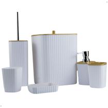 Kit Acessorio Para Banheiro Com 6 Peças Retangular Metal