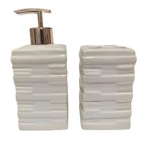 Kit Acessório Para Banheiro/Lavabo Porta Sabonete Liquido