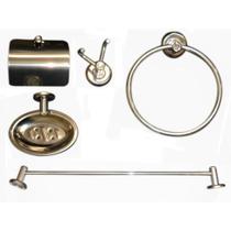 Kit Acessório Para Banheiro WC Hidrolar Com 5 Peças Inox Kit Acessório Para Banheiro WC Hidrolar Com 5 Peças Inox