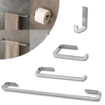 Kit Acessórioa P/ Banheiro 04 Peças Alumínio Cromado Maciço