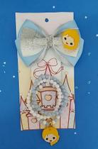 Kit Acessórios 1 Laço + 1 Kit Pulseira Princesa Artesanal Frozen Menina