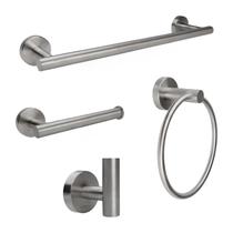 Kit Acessórios 4 peças Para Banheiro Lavabo Aço Inox Escovado Kit Acessórios 4 peças Para Banheiro Lavabo Aço Inox Escovado