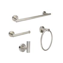 Kit Acessórios 4pcs P/ Banheiro Lavabo Aço Inox Escovado