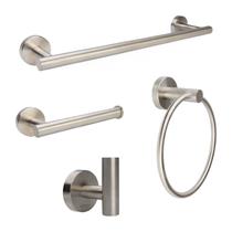 Kit Acessórios 4pcs P/ Banheiro Lavabo Aço Inox Escovado