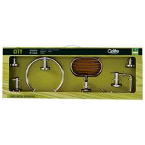 Kit Acessorios 5 Pecas New City Cromado - Celite Kit Acessorios 5 Pecas New City Cromado - Celite