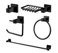 Kit Acessorios 5 Pecas Square Black Matte - Ouse Metais Kit Acessorios 5 Pecas Square Black Matte - Ouse Metais