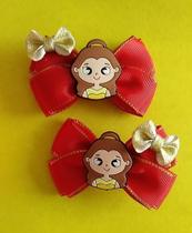 Kit Acessórios Artesanal 2 Laços Princesa Bela Menina