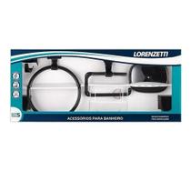 Kit Acessórios Attic Quadra Preto 2000 F24 5PC - Lorenzetti
