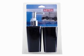 Kit Acessorios Banheiro 02 Pecas Preto Kbb2/2 Astra