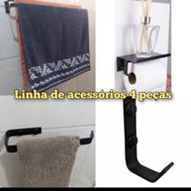 Kit Acessórios Banheiro 4 peças IRON BLACK Kit Acessórios Banheiro 4 peças IRON BLACK
