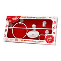 Kit Acessórios Banheiro 5 Peças Bello Branco Durín