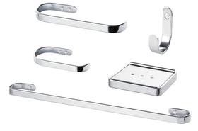 Kit Acessórios Banheiro 5 Peças Metal Alumínio Cromado Mark