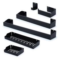 Kit Acessórios Banheiro 6 Peças Aço Inox Preto Design Clean Moderno Kit Acessórios Banheiro 6 Peças Aço Inox Preto Design Clean Moderno