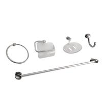 Kit Acessórios Banheiro ABS Alumínio 5 Peças Rio