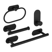 Kit Acessórios Banheiro Cabide Toalheiros Adesivo