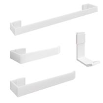 Kit Acessórios Banheiro Completo 4 Peças Aço Inox Organização Lavabo Premium Porta Itens Higiene Design Industrial - RPM