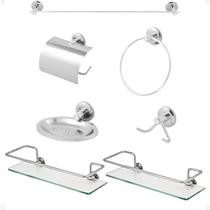 Kit Acessórios Banheiro Ictus Luxo Banheiro 7 Peças Kit Acessórios Banheiro Ictus Luxo Banheiro 7 Peças