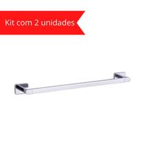 Kit Acessórios Banheiro Inox 2 Porta Toalhas de Banho 60 cm De Parede Linha Prime - Westing