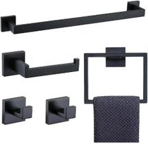 Kit Acessórios Banheiro Inox 304 5 Peças Alto Luxo Premium Toalheiro Porta Papel Ganchos Instalação Completa Kit Acessórios Banheiro Inox 304 5 Peças Alto Luxo Premium Toalheiro Porta Papel Ganchos Instalação Completa