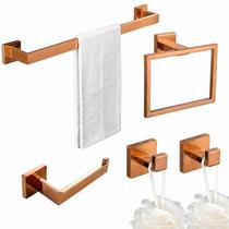 Kit Acessórios Banheiro Inox 304 5 Peças Alto Luxo Premium Toalheiro Porta Papel Ganchos Instalação Completa Kit Acessórios Banheiro Inox 304 5 Peças Alto Luxo Premium Toalheiro Porta Papel Ganchos Instalação Completa