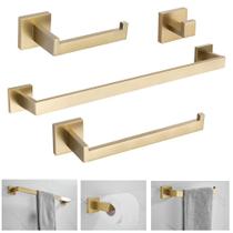 Kit Acessórios Banheiro Inox 304 Dourado Luxo 4 Peças Kit Acessórios Banheiro Inox 304 Dourado Luxo 4 Peças