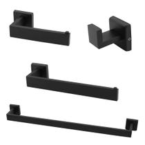 Kit Acessórios Banheiro Inox 304 Lavabo Conjunto Preto Fosco
