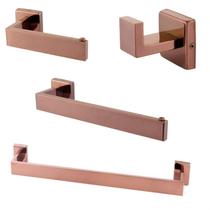Kit Acessorios Banheiro Inox 304 Lavabo Conjunto Rose Gold