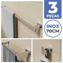 Kit Acessórios Banheiro/lavabo 3 Peças Aço Inox 304 Q3B Kit Acessórios Banheiro/lavabo 3 Peças Aço Inox 304 Q3B