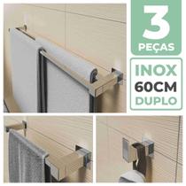 Kit Acessórios Banheiro Lavabo 3 Peças Aço Inox 304 Q3C Toalheiros Ganchos Kit Acessórios Banheiro Lavabo 3 Peças Aço Inox 304 Q3C Toalheiros Ganchos