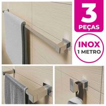 Kit Acessórios Banheiro/lavabo 3 Peças Aço Inox 304 Q3G Kit Acessórios Banheiro/lavabo 3 Peças Aço Inox 304 Q3G