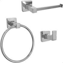 Kit Acessórios Banheiro Lavabo 3 Peças Metal Dourado Brilhoso Porta Toalha Argola Papeleira Gancho Kit Acessórios Banheiro Lavabo 3 Peças Metal Dourado Brilhoso Porta Toalha Argola Papeleira Gancho