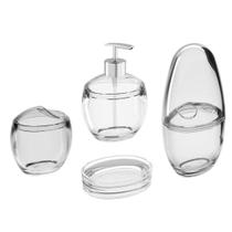 Kit Acessórios Banheiro Lavabo 4 Pcs Coza - Marrom