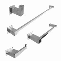 Kit Acessórios Banheiro Lavabo 4 Peças Aço Inox 304 Q4 - PERFIL CASA