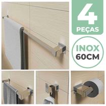 Kit Acessórios Banheiro Lavabo 4 Peças Aço Inox 304 Q4