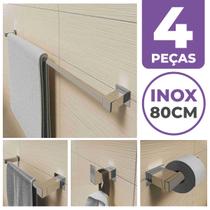 Kit Acessórios Banheiro/lavabo 4 Peças Aço Inox 304 Q4E Kit Acessórios Banheiro/lavabo 4 Peças Aço Inox 304 Q4E