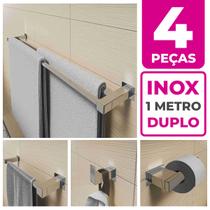 Kit Acessórios Banheiro/lavabo 4 Peças Aço Inox 304 Q4H