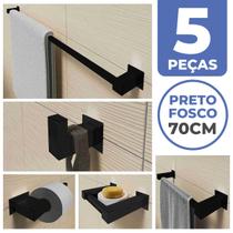 Kit Acessórios Banheiro/lavabo 5 Peças Aço Inox 304 Preto Fosco Q5BPF - PERFIL CASA INOX