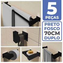 Kit Acessórios Banheiro/lavabo 5 Peças Aço Inox 304 Preto Fosco Q5DPF - PERFIL CASA INOX