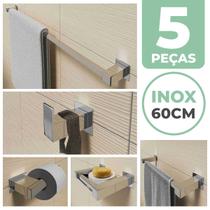 Kit Acessórios Banheiro Lavabo 5 Peças Aço Inox 304 Q5