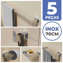 Kit Acessórios Banheiro Lavabo 5 Peças Aço Inox 304 Q5B