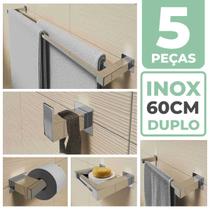 Kit Acessórios Banheiro Lavabo 5 Peças Aço Inox 304 Q5C