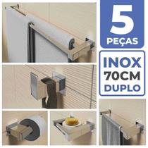 Kit Acessórios Banheiro Lavabo 5 Peças Aço Inox 304 Q5D