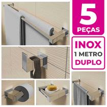Kit Acessórios Banheiro Lavabo 5 Peças Aço Inox 304 Q5H