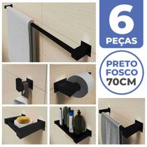 Kit Acessórios Banheiro/lavabo 6 Peças Aço Inox 304 Preto Fosco Q6BPF - PERFIL CASA INOX