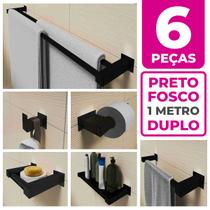 Kit Acessórios Banheiro/lavabo 6 Peças Aço Inox 304 Preto Fosco Q6HPF Kit Acessórios Banheiro/lavabo 6 Peças Aço Inox 304 Preto Fosco Q6HPF