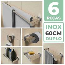 Kit Acessórios Banheiro Lavabo 6 Peças Aço Inox 304 Q6C