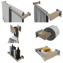 Kit Acessórios Banheiro/Lavabo 6 Peças Aço Inox 304 Q6Colt