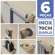 Kit Acessórios Banheiro Lavabo 6 Peças Aço Inox 304 Q6D